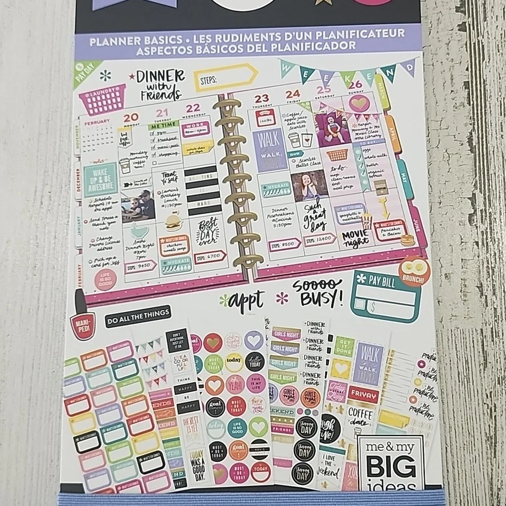 The Happy Planner planner basics 1829 pieces 30 sheets fits classic size planner